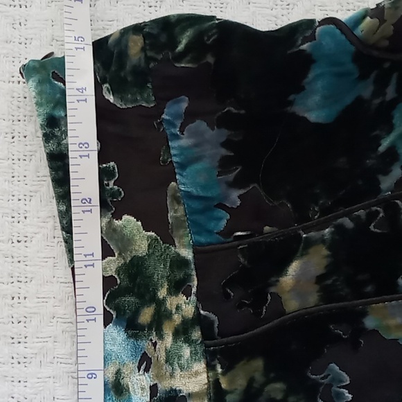 Manyus Vintage 100% Silk Burnout Velvet Skirt With Tulle Lining Ruffle Hem Small - Picture 5 of 10